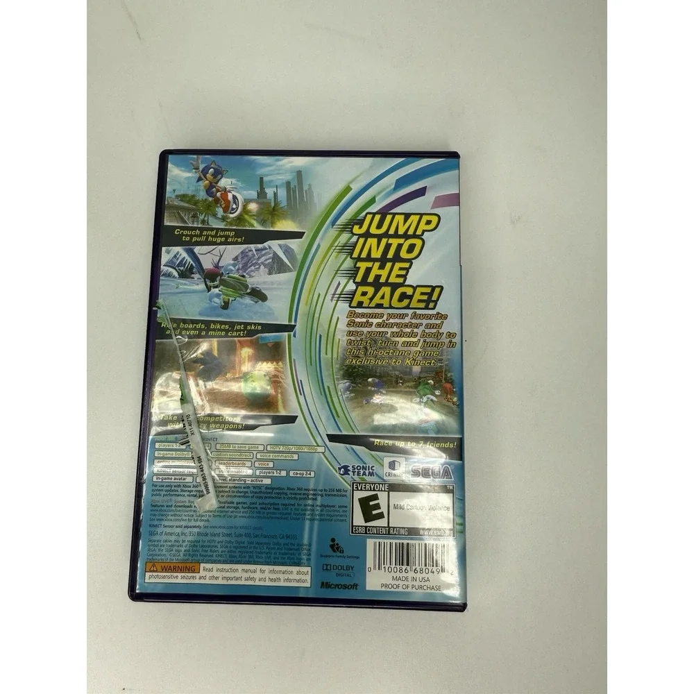 Sonic Free Riders Xbox 360 - Complete CIB🔥Fast Shipping🔥~